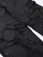 DARKPTPTS WAXED DENIM DISTRESSED CARGO PANTS