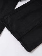 DARKPTPTS WAXED DENIM DISTRESSED CARGO PANTS