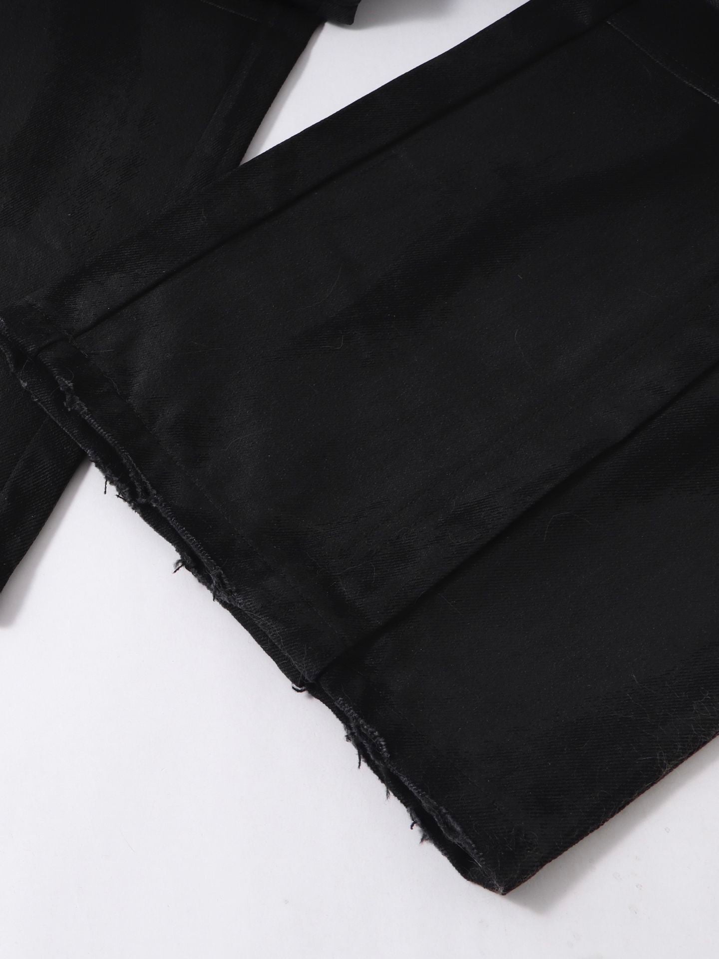 DARKPTPTS WAXED DENIM DISTRESSED CARGO PANTS