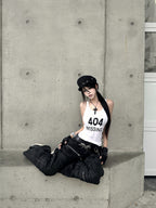 IRREGULAR STRUCTURE WAXED FLARED PANTS