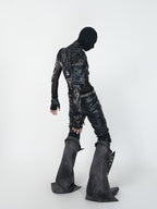 HEAVYWEIGHT PUNKSTYLE PU LEATHER SKINNY PANTS WITH DETACHABLE SLEEVES