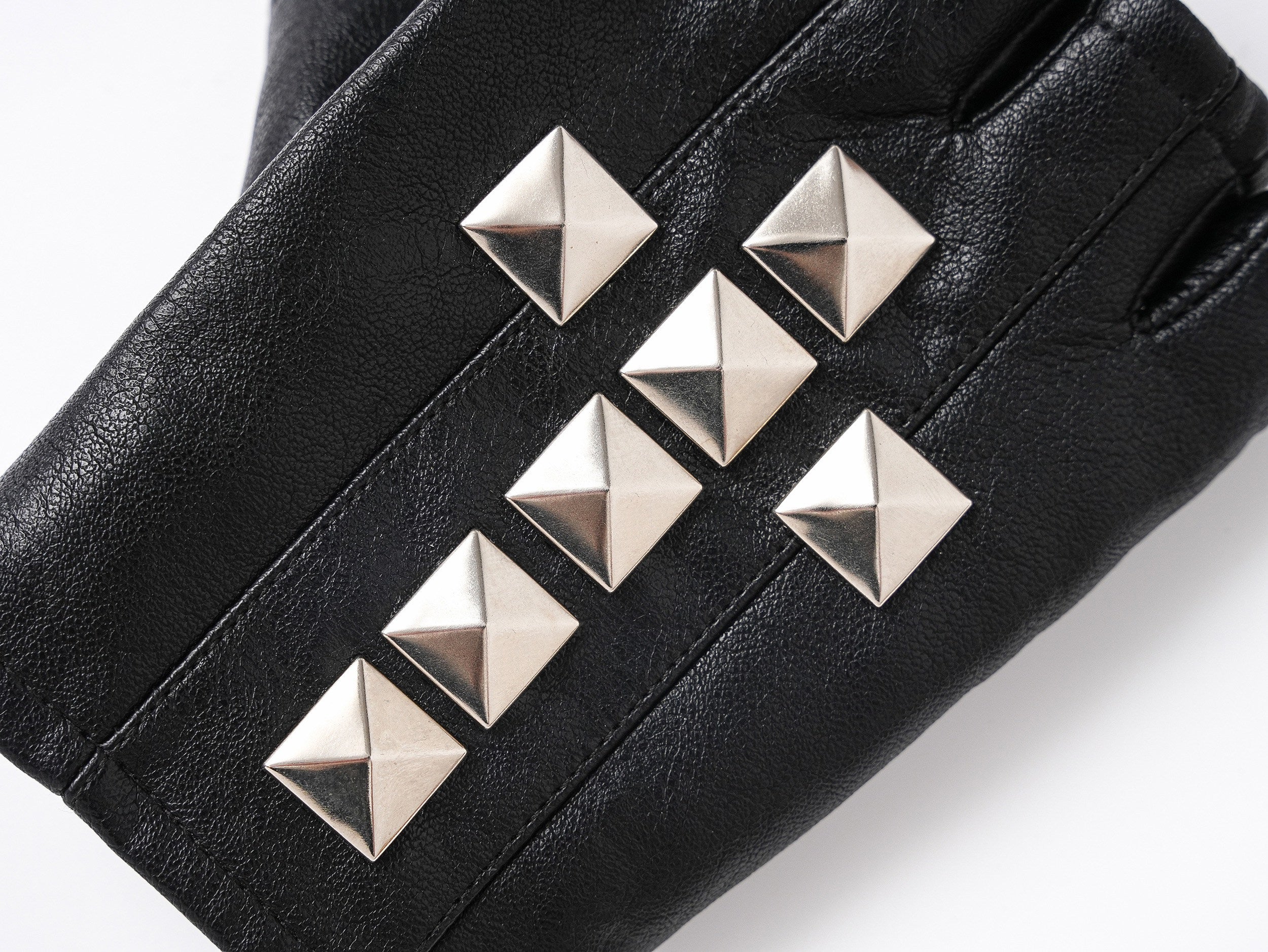 DARK PUNK STUDDED HALF-FINGER LEATHER GLOVES