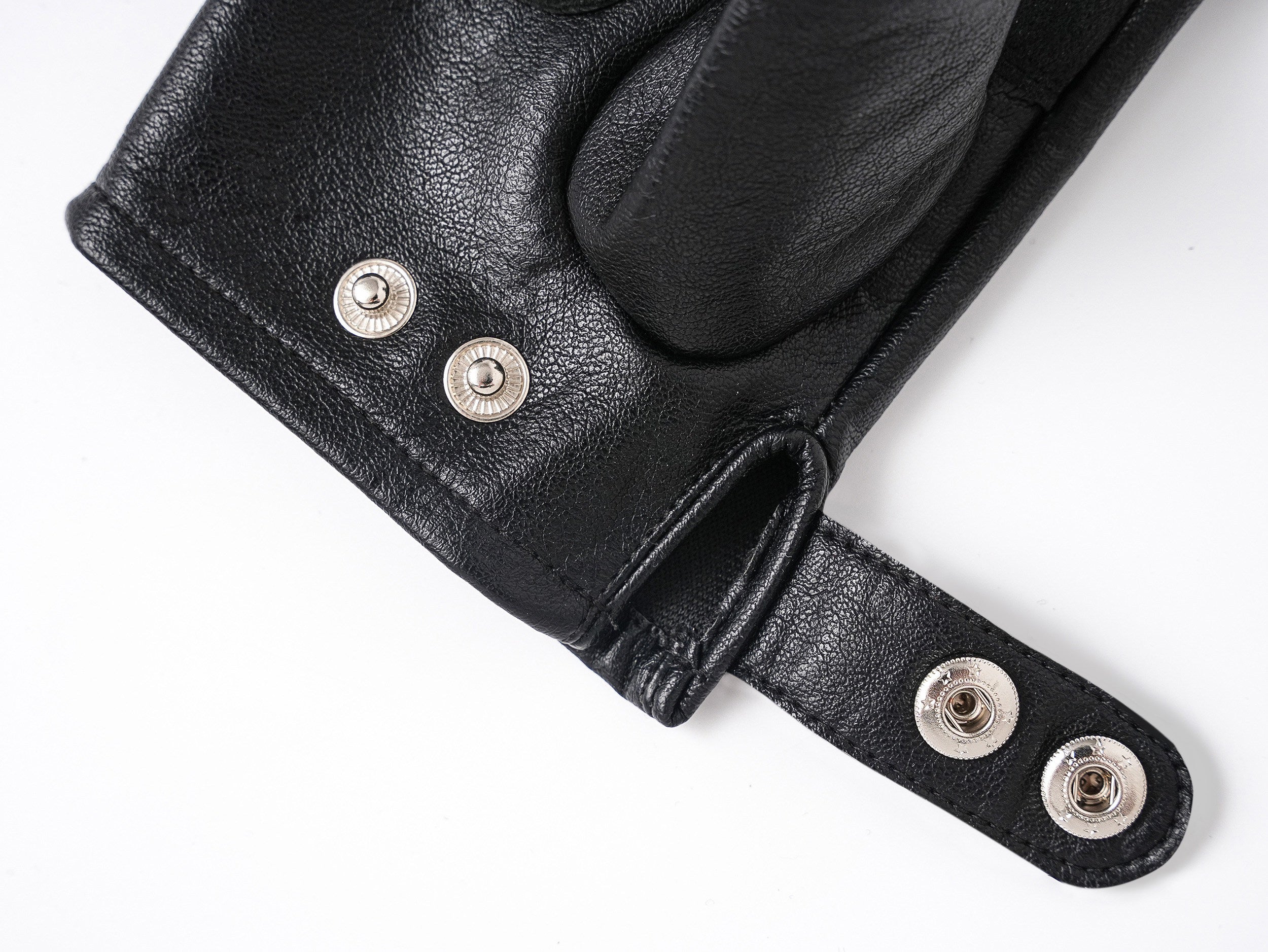 DARK PUNK STUDDED HALF-FINGER LEATHER GLOVES