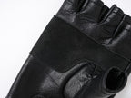 DARK PUNK STUDDED HALF-FINGER LEATHER GLOVES