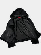 Dark Minimalist Mohair Oversized Loose Wool Cardigan Jacket