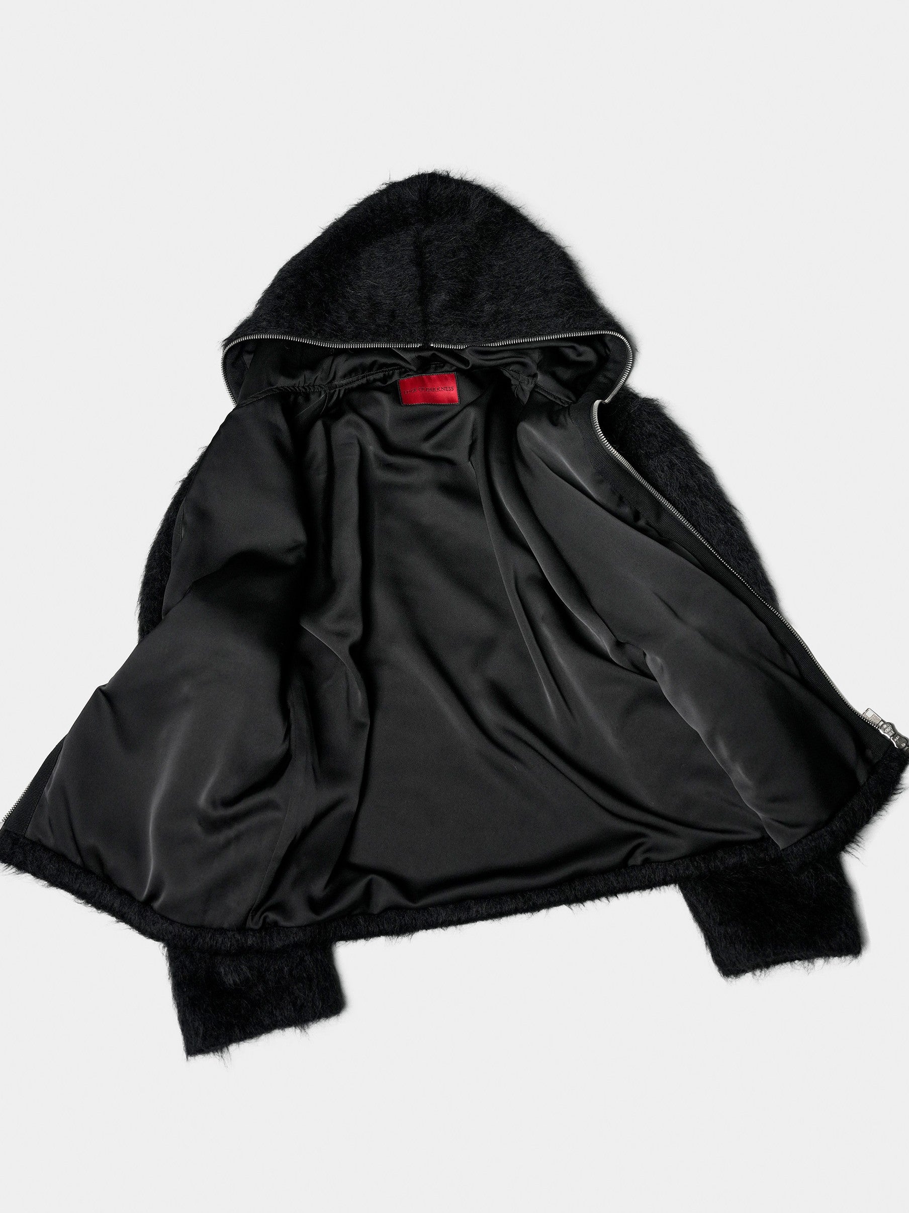 Dark Minimalist Mohair Oversized Loose Wool Cardigan Jacket