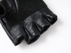 DARK PUNK STUDDED HALF-FINGER LEATHER GLOVES