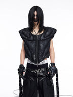 DARK RTPS 26AW METALLIC COATED ARMOR PANELLED 3D CROPPED VEST