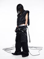 DARK RTPS 26AW METALLIC COATED ARMOR PANELLED 3D CROPPED VEST