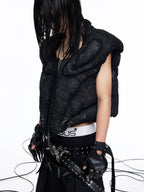 DARK RTPS 26AW METALLIC COATED ARMOR PANELLED 3D CROPPED VEST