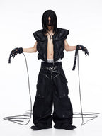 DARK RTPS 26AW METALLIC COATED ARMOR PANELLED 3D CROPPED VEST