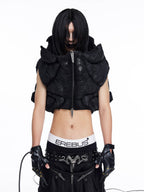 DARK RTPS 26AW METALLIC COATED ARMOR PANELLED 3D CROPPED VEST