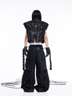 DARK RTPS 26AW METALLIC COATED ARMOR PANELLED 3D CROPPED VEST