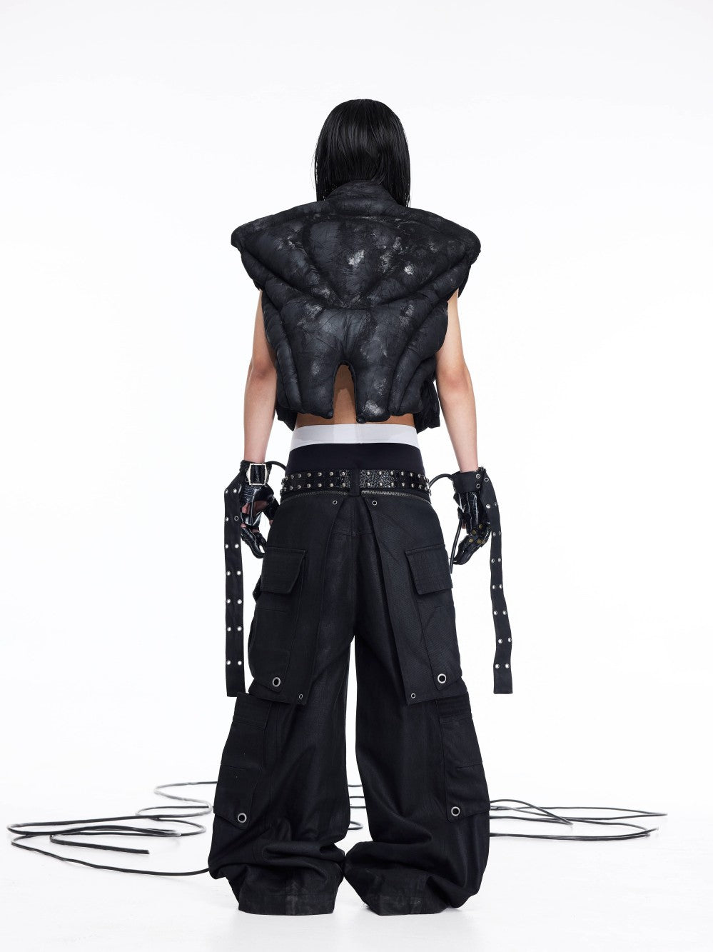 DARK RTPS 26AW METALLIC COATED ARMOR PANELLED 3D CROPPED VEST