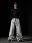 3D PRINTED WHITE TIGER WAXED JEANS