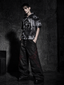 RHINESTONE EMBELLISHED SILVER THREAD GLITTER JEANS