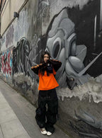 DARKPTPTS MULTI-POCKET WAXED NICHE FLOOR-LENGTH CARGO PANTS