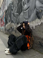 DARKPTPTS MULTI-POCKET WAXED NICHE FLOOR-LENGTH CARGO PANTS