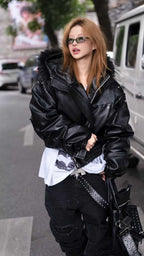 DARKPTPTS  ARMOR DETACHABLE FUR COLLAR THICKENED NICHE JACKET