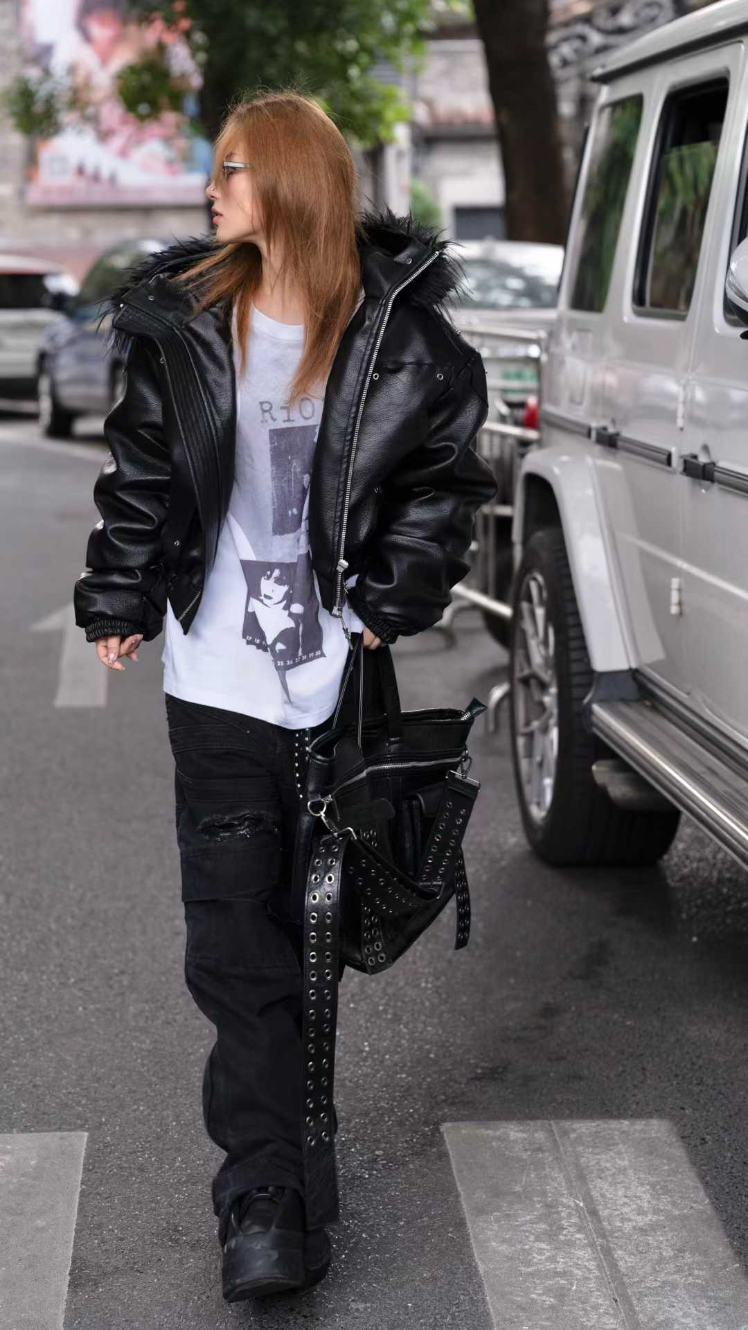 DARKPTPTS  ARMOR DETACHABLE FUR COLLAR THICKENED NICHE JACKET