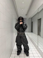 DARKPTPTS  ARMOR DETACHABLE FUR COLLAR THICKENED NICHE JACKET