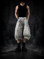 WASTELAND STYLE WASHED DISTRESSED UNISEX CARGO SHORT