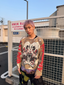 CAMO WAFFLE SKULL PRINT HOCKEY JERSEY LONG SLEEVE TEE