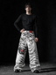 3D PRINTED WHITE TIGER WAXED JEANS