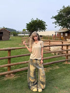 AMERICAN-STYLE LOOSE-FIT DISTRESSED STREETWEAR JEANS
