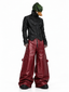 DARKPTPTS RED COATED SILHOUETTE RIVET PANTS