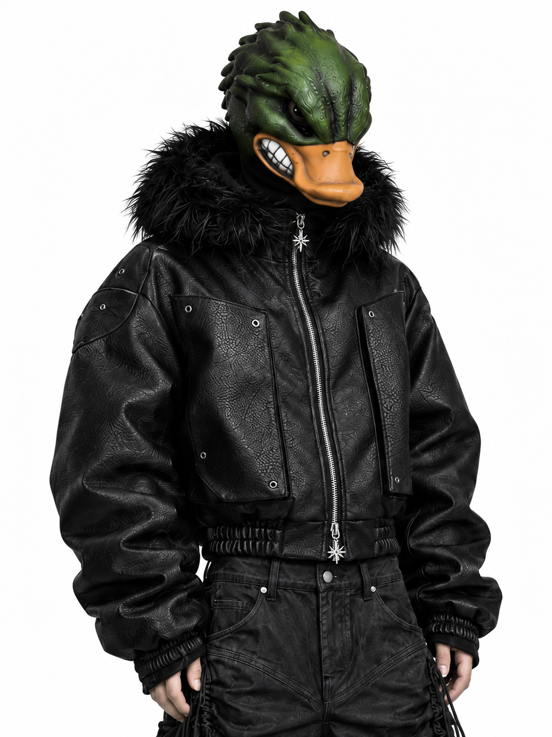 DARKPTPTS  ARMOR DETACHABLE FUR COLLAR THICKENED NICHE JACKET