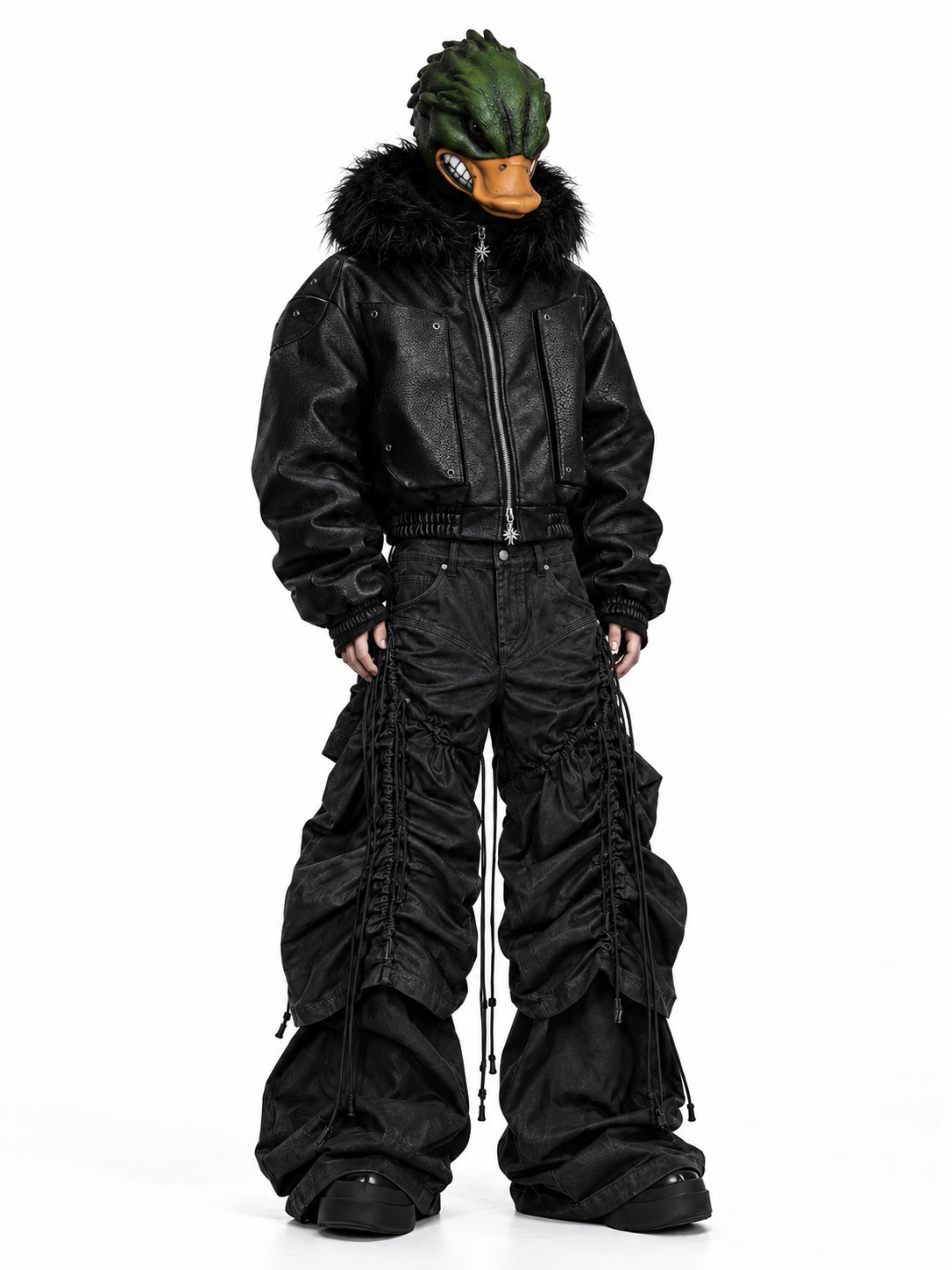 DARKPTPTS  ARMOR DETACHABLE FUR COLLAR THICKENED NICHE JACKET Secondary image