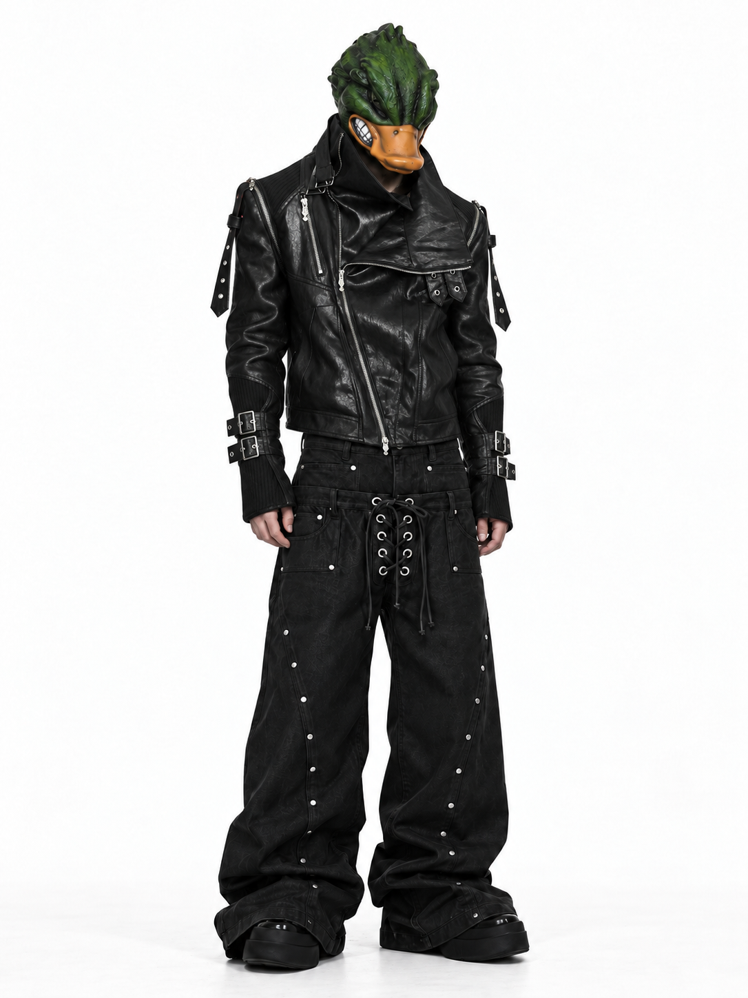 DARKPTPTS NICHE WAXED RIVET STRAIGHT LEG JEANS Main image