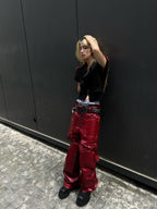 DISTRESSED CROSS DOUBLE‑LAYER COWHIDE BELT