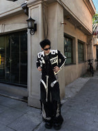 STAND COLLAR SPLICED RACING SUIT SHORT BIKER PU LEATHER JACKET