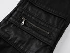 IRREGULAR STRUCTURE WAXED FLARED PANTS