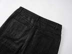 IRREGULAR STRUCTURE WAXED FLARED PANTS