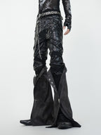 HEAVYWEIGHT PUNKSTYLE PU LEATHER SKINNY PANTS WITH DETACHABLE SLEEVES