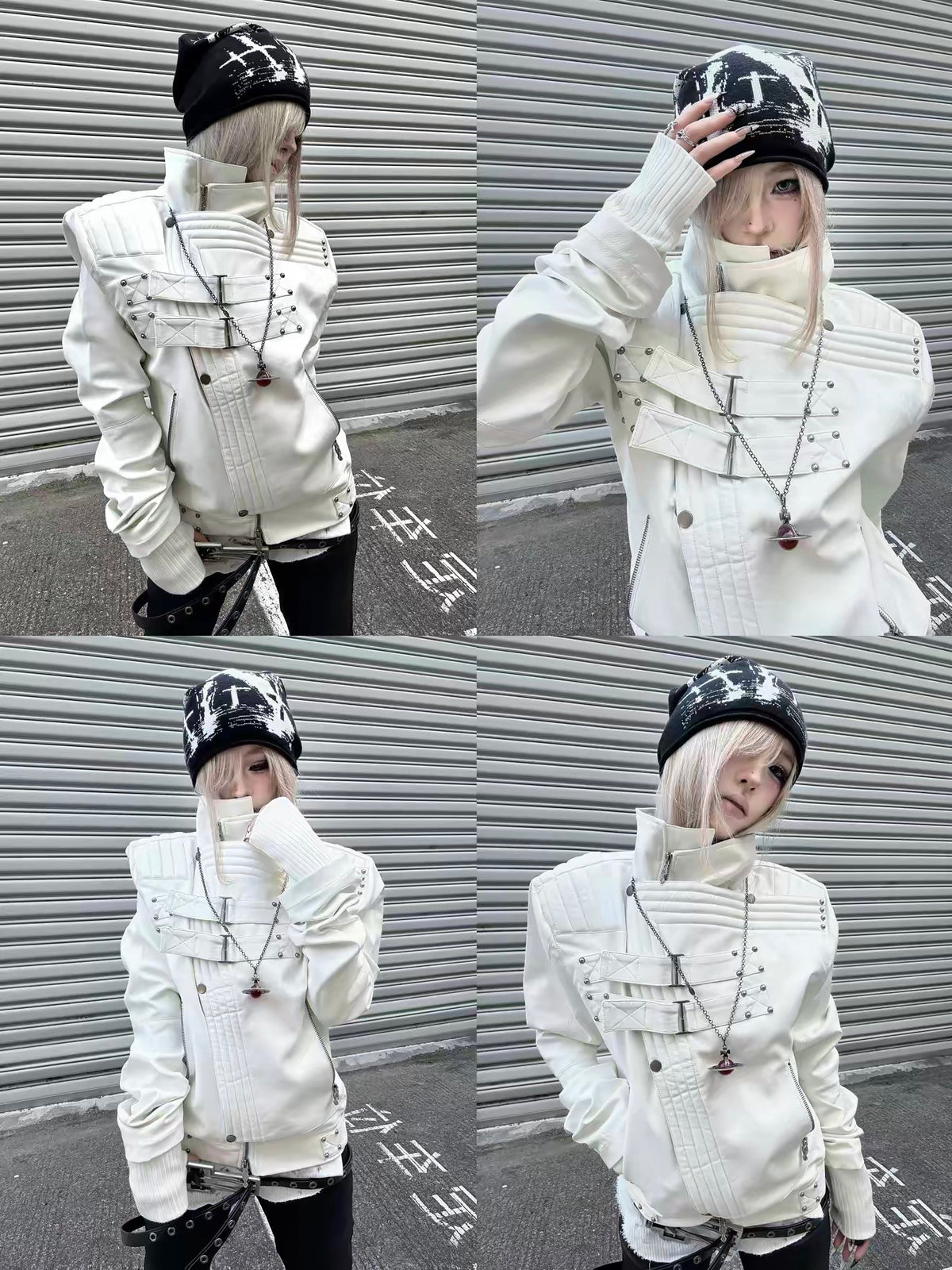 SILVERMOON KNIGHT WHITE LEATHER JACKET
