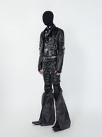 HEAVYWEIGHT PUNKSTYLE PU LEATHER SKINNY PANTS WITH DETACHABLE SLEEVES