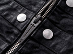 WAXED DENIM DISTRESSED HEM COAT JACKET “NAPOLEON COURT”
