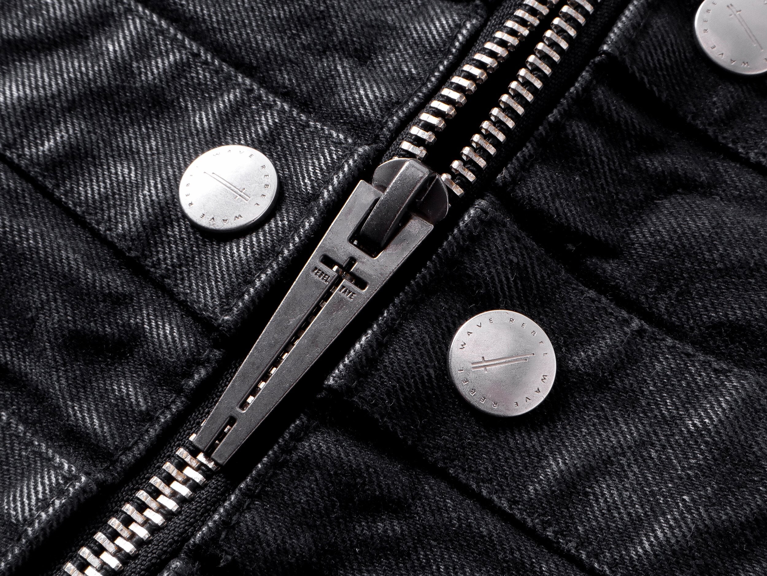 WAXED DENIM DISTRESSED HEM COAT JACKET “NAPOLEON COURT”