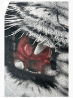 3D PRINTED WHITE TIGER WAXED JEANS