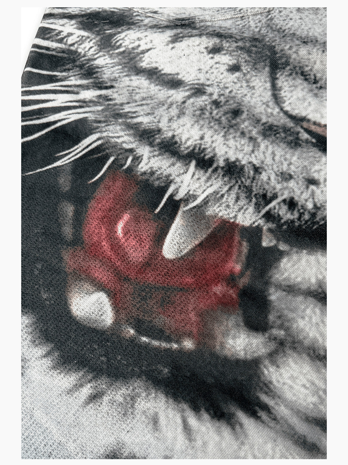3D PRINTED WHITE TIGER WAXED JEANS