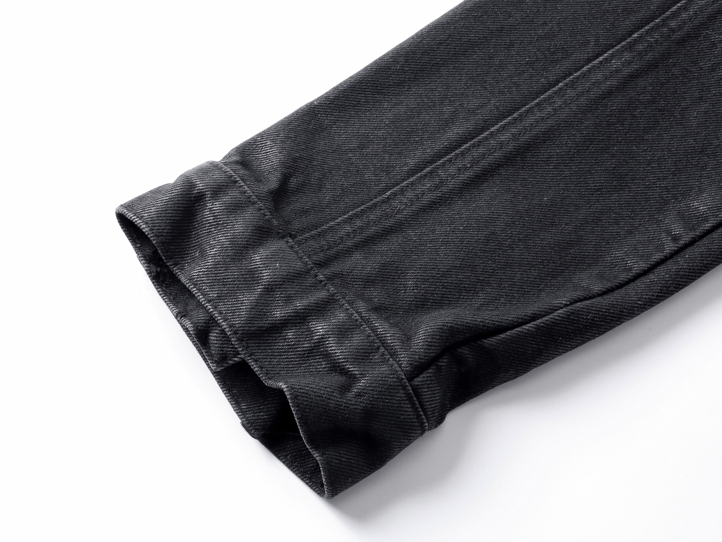 WAXED DENIM DISTRESSED HEM COAT JACKET “NAPOLEON COURT”
