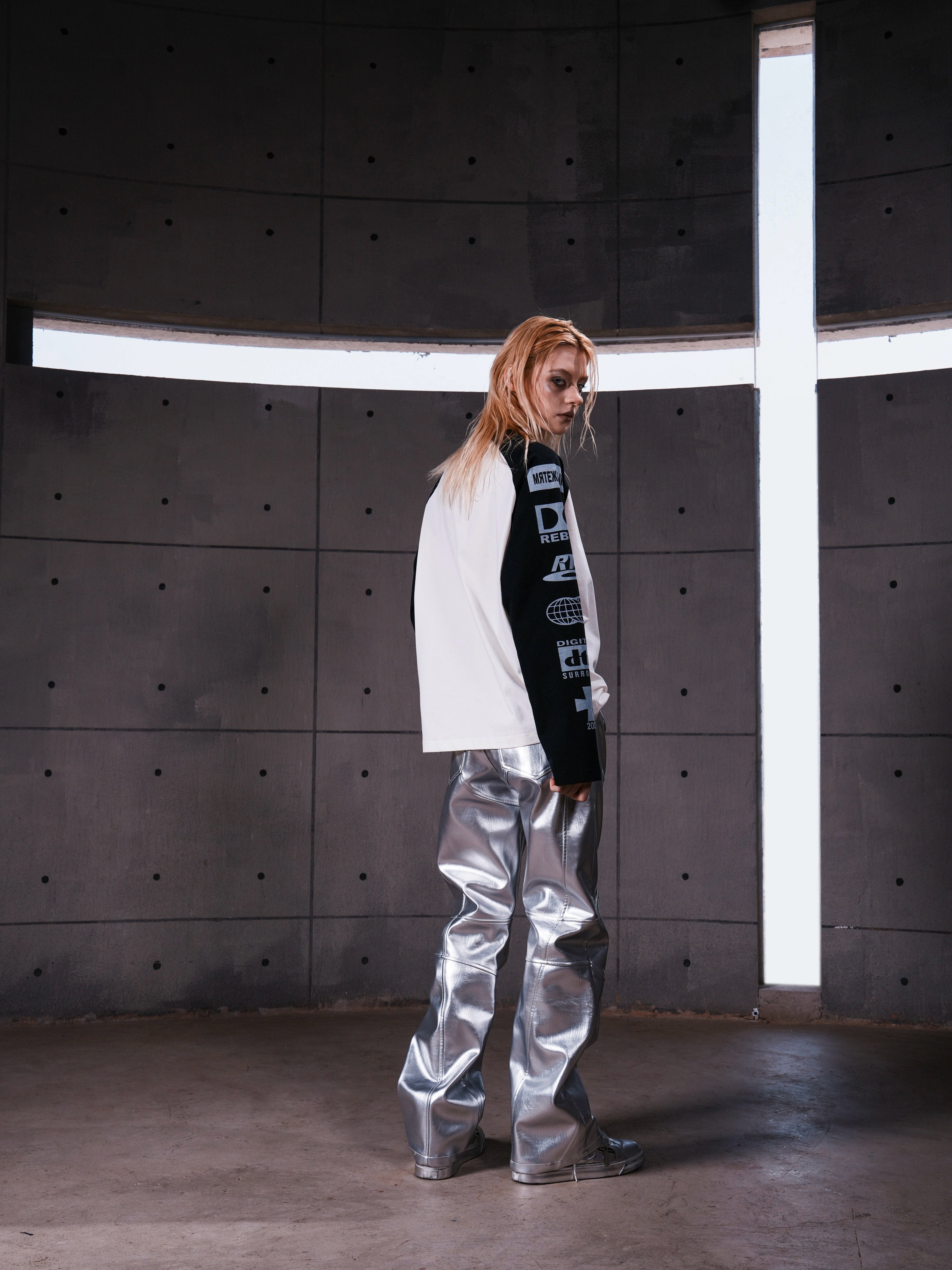 "WA_VE" PORTRAIT PRINT LONG SLEEVE TEE NICHE T-SHIRT