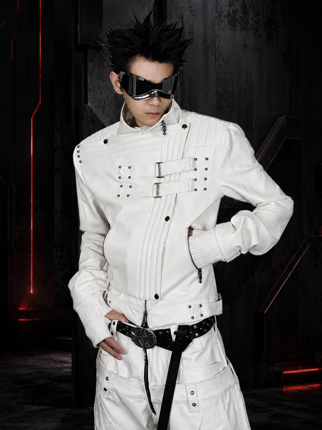 SILVERMOON KNIGHT WHITE LEATHER JACKET