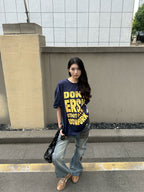 DOUBLE WAIST EMBROIDERY SLIM WASHED BLUE JEANS