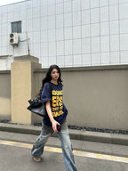 DOUBLE WAIST EMBROIDERY SLIM WASHED BLUE JEANS