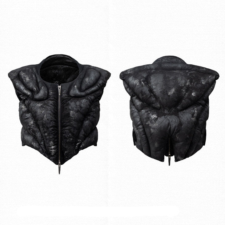 DARK RTPS 26AW METALLIC COATED ARMOR PANELLED 3D CROPPED VEST